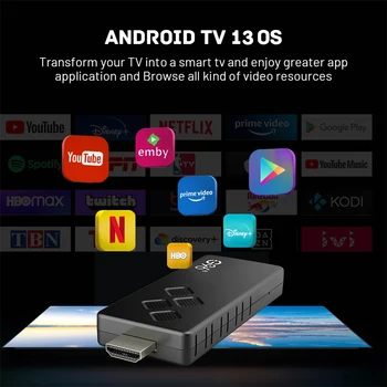안드로이드 13 스마트 TV 스틱, 넷플릭스 IATV 4K HDR10, 구글 어시스턴트 듀얼 2.4G, 5GWifi 유튜브 다국어 스트리밍 미디어 플레이어