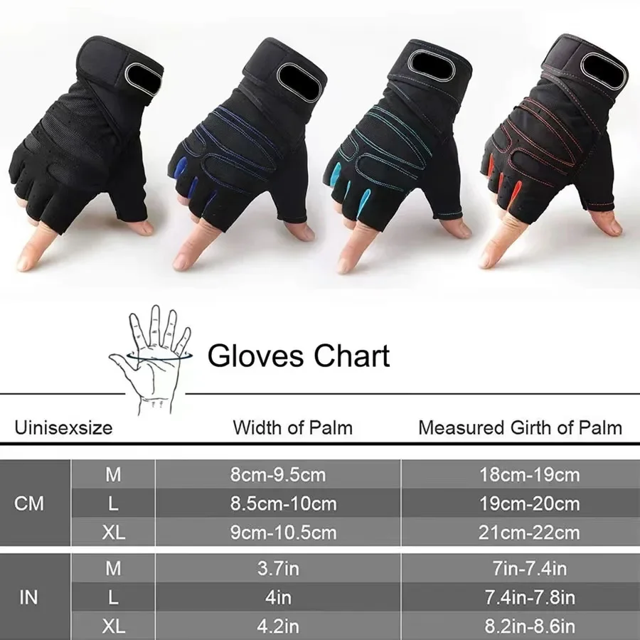 Gym Gloves for Men Women Fitness Weight Lifting Wristband Gloves Body Building Training Sports Exercise Cycling Glove Shockproof 2