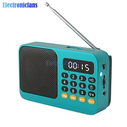 Portable Rechargeable Bluetooth Speaker with FM Radio, Flashlight, LCD Display, and MP3 Playback (Blue)