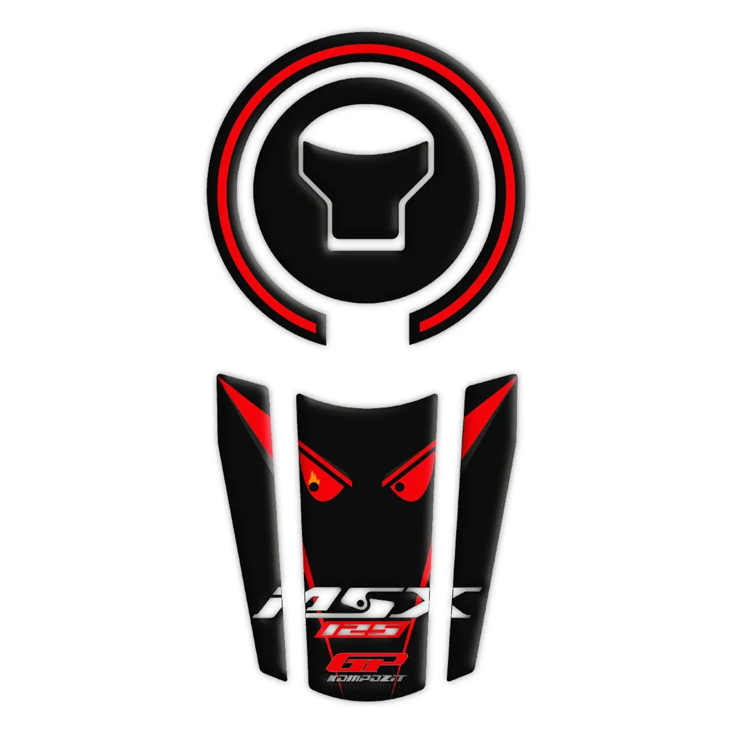 

GP Composite For MSX 125 2012-2018 Compatible Tank Pad Set Black-Red
