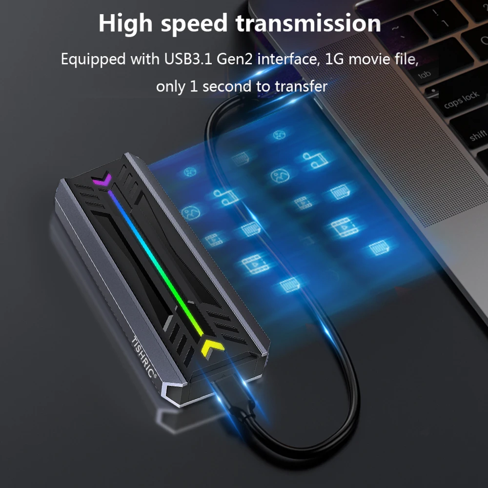 티쉬릭 2230 2242 2260 2280 SSD NVME M.2 하드 드라이브 엔클로저 알루미늄 M2 듀얼 프로토콜 USB3.1 타입 C NGFF NVME 케이스 5/10Gbps