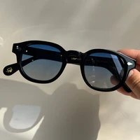 44/46/49size Black Acetate Sunglasses Man Johnny Depp Lemtosh Polarized Glasses Woman Luxury Brand Vintage Fashion Eyeglasses