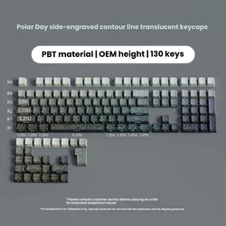 Enhanced Side Glow Light Mechanical Keyboard Keycaps with Original Factory Height (134keys Polar Day)