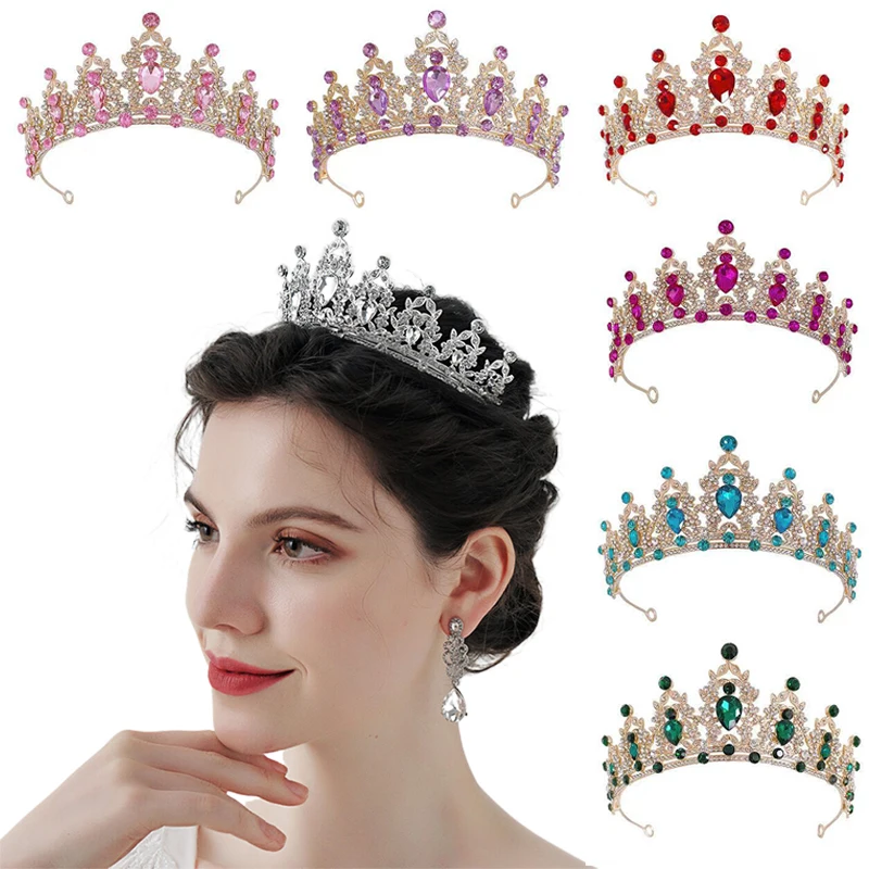 

Luxury Elegant Crystal Princess Crown Hair Accessories Tiara For Women Party Rhinestone Wedding Bridal Crwon New Head Jewelry