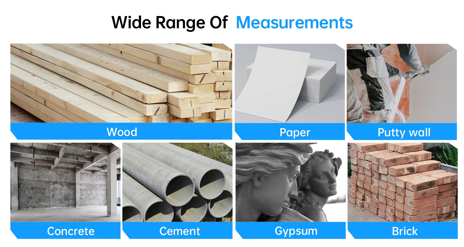 WMT-10 Hygrometer Inductive Wood Moisture Meter 17mm Measurement Depth