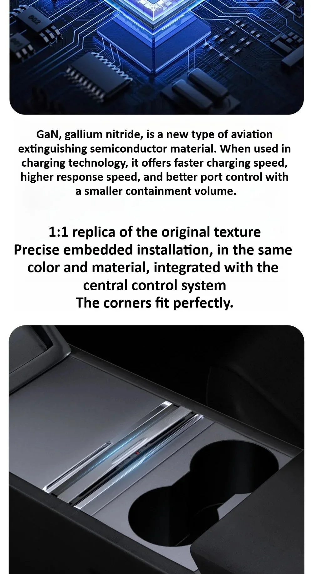 Central Control 65W Docking Station For Tesla Model Y Juniper 2025&Model 3 Highl