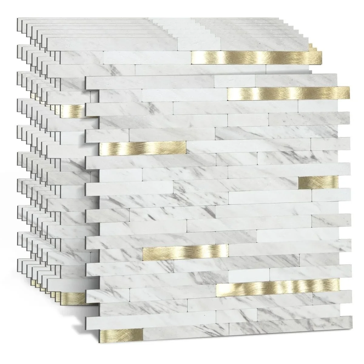 

11pcs/lot Mosaic Wall Tile Peel And Stick Self Adhesive Waterproof Aluminum composite rectangle Kitchen Bath Tile Backsplash