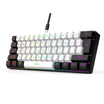 60% wired gaming keyboard, RGB backlight ultra compact mini keyboard, waterproof small compact 61 key keyboard for pc/Mac gamers 9