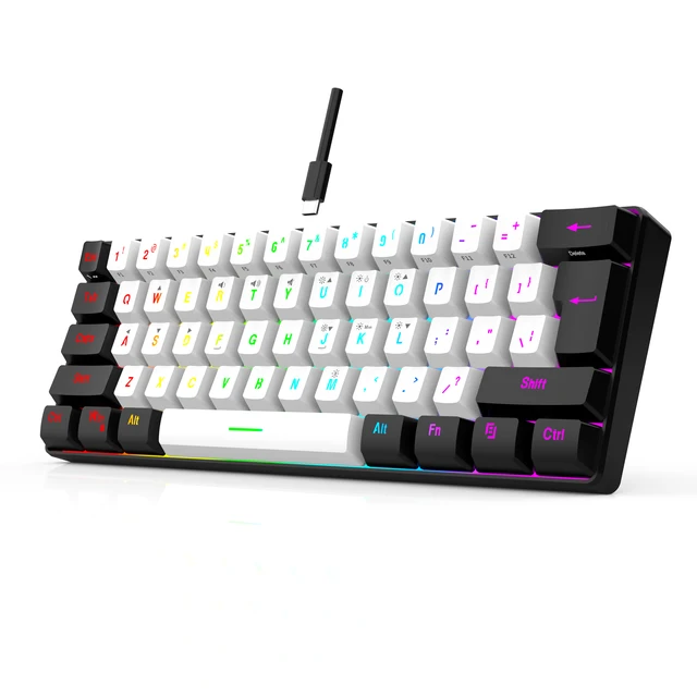 60% wired gaming keyboard, RGB backlight ultra compact mini keyboard, waterproof small compact 61 key keyboard for pc/Mac gamers 9