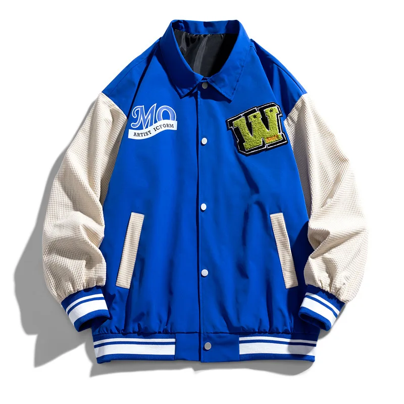 Spring and Autumn Baseball Uniform Jacket Men's Loose Couple Wear American Vintage Jacket Baseball Uniform Long Sleeve Autumn