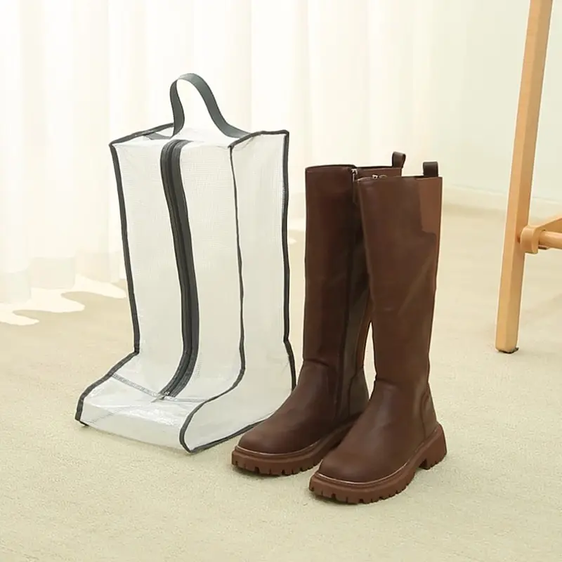 Shoes Dust Cover Mesh Transparent Shoe and Boot Storage Bag with Zipper Portable Travel Dust Organizer Protector Bag 3