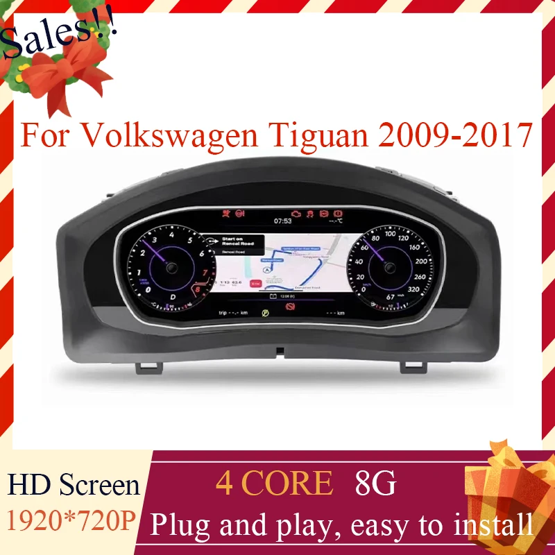 

LCD Digital Display For Volkswagen VW Tiguan 2009-2017 Linux Dashboard Panel Instrument Cluster Cockpit Speedometer Headunit