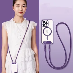 Versatile Adjustable Crossbody and Neck Lanyard with Tether Tab (Purple)