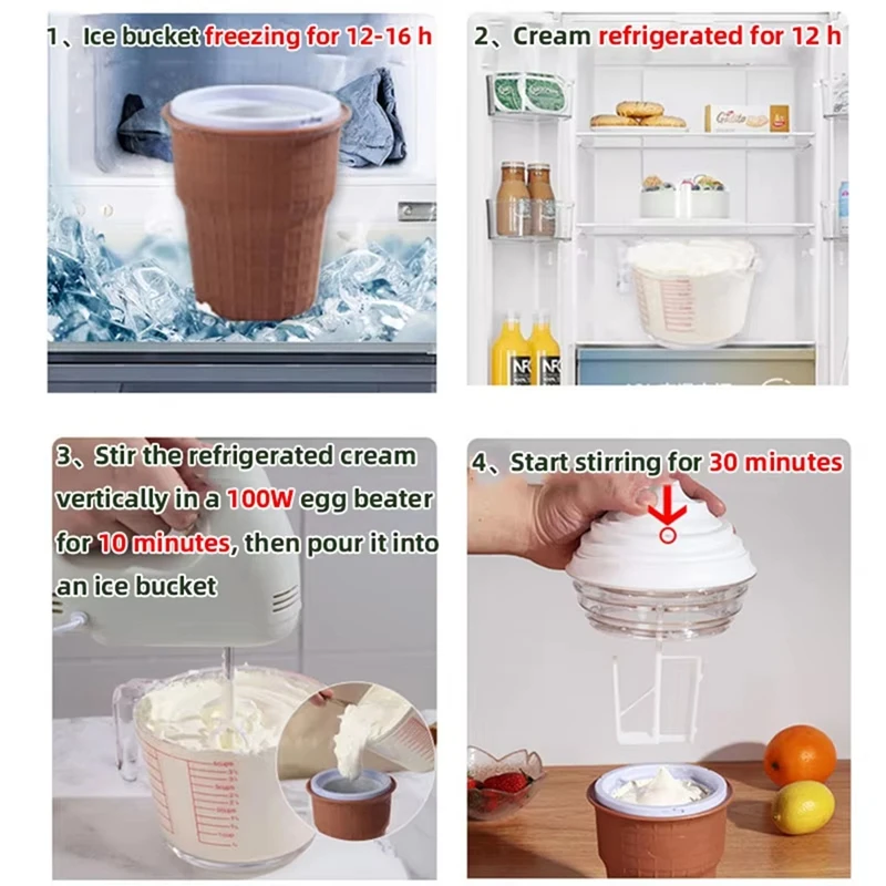 자동 아이스크림 제조기, DIY 냉동 과일 디저트 기계, 가정용 요구르트 믹서, 어린이용 소프트 아이스크림 기계-A57M