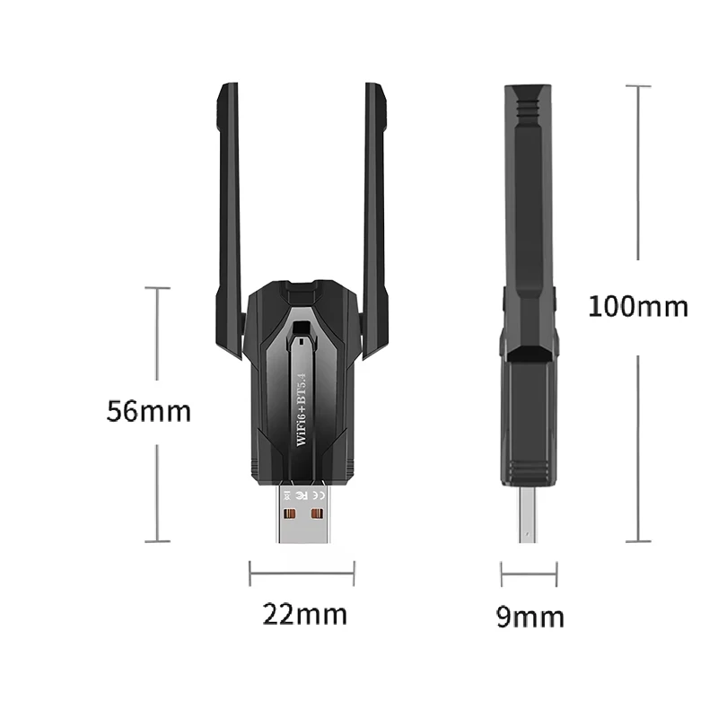 High-Speed Dual Band USB WiFi & Bluetooth Adapter with Antenna