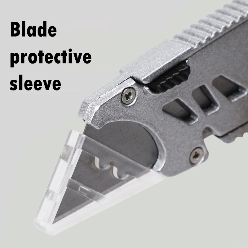 Utility Knife Reinforced Folding Multifunctional Pipeline Cable With Spare Blade Stainless Steel Safe Cutting Office Supplies