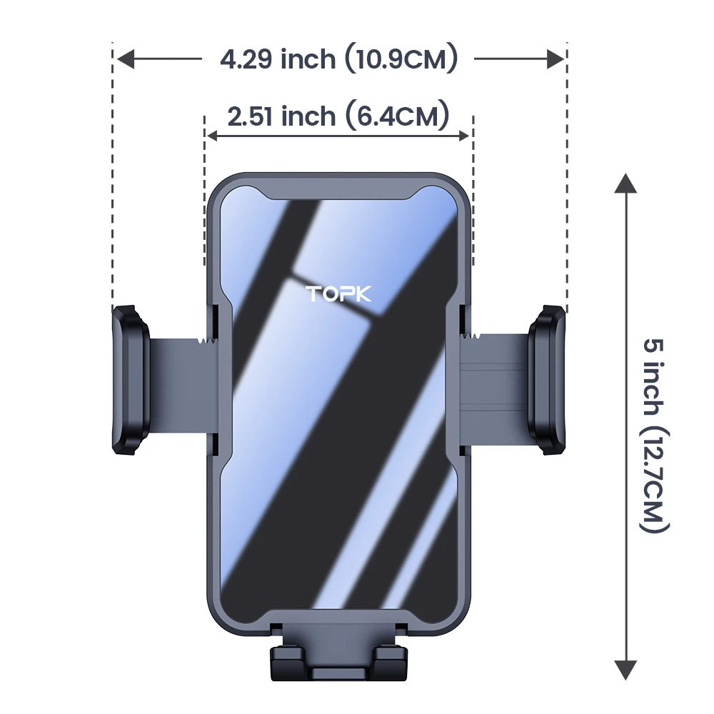 Universal Air Vent Phone Holder for Car - Adjustable Clip with 360° Rotation, Fi