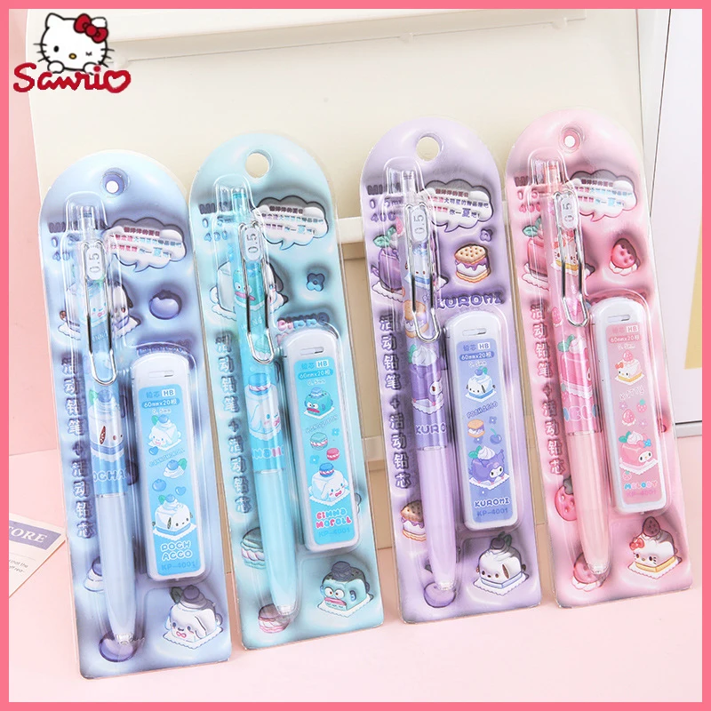 

Cool Sanrio Activity Pencil Kawaii Cartoon High Appearance Level 0.5 Automatic Pencil Set Student Learn Stationery Office Gift