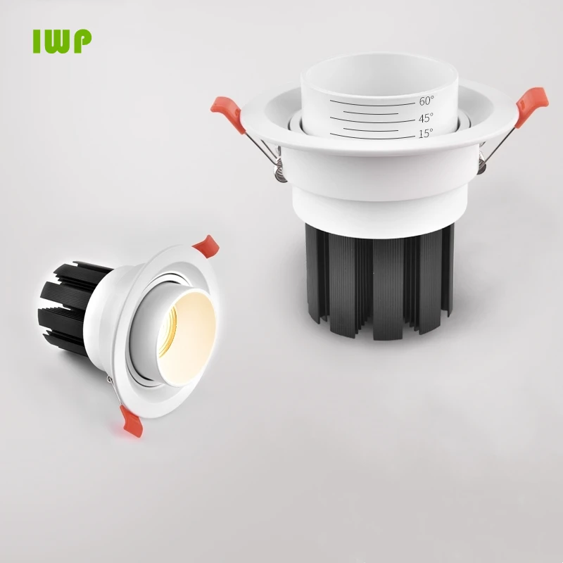 

Dimmable Embedded Focusing Zoom Ceiling Spotlight 15-60 Degree COB 7W 12W 15W 20W 25W Background Wall LED Downlight Indoor Light