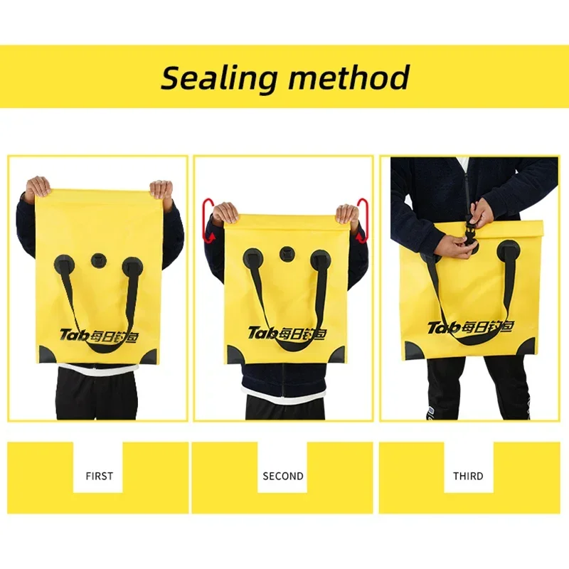 PVC Portable Folding Fishing Bag, Large Capacity Handbag, Soft Tackle Bags, Multifunctional, Waterproof, Fishing Gear Storage