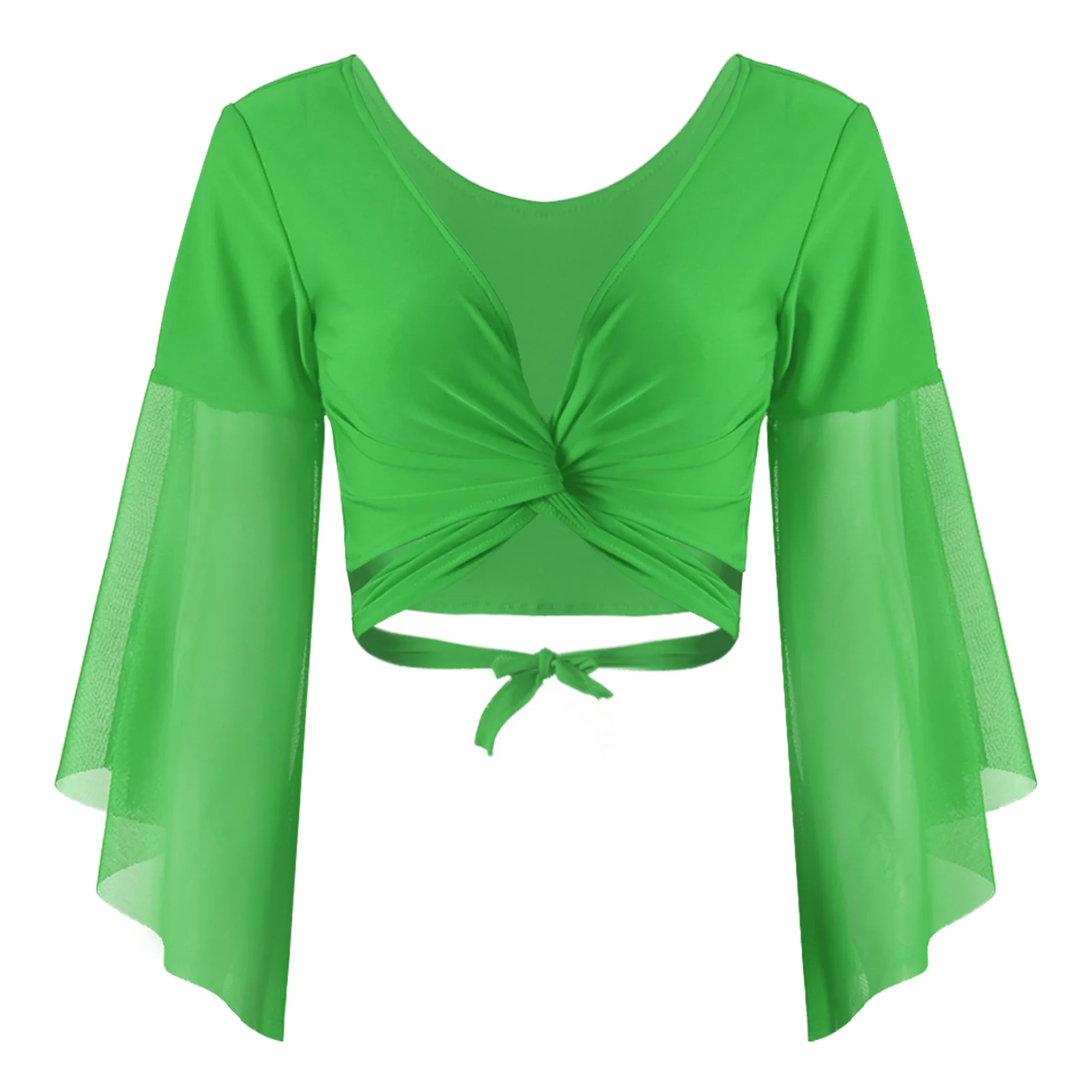 Haut De Danse Du Ventre Pour Femme, Haut Court à Manches Bouffantes En Mousseline De Soie à Paillettes, Chemisier Pour Festival, Club, Haut Court Tribal à Nouer Dans Le Dos Pour Tenue