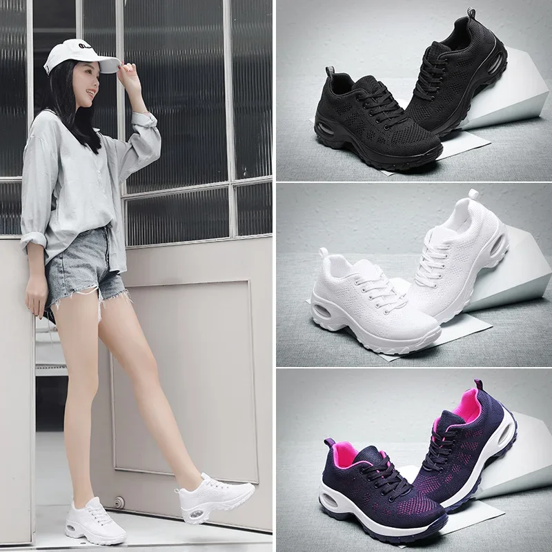 Women Sneakers Mesh Breathable Flat Anti Slip Outdoor Trainer