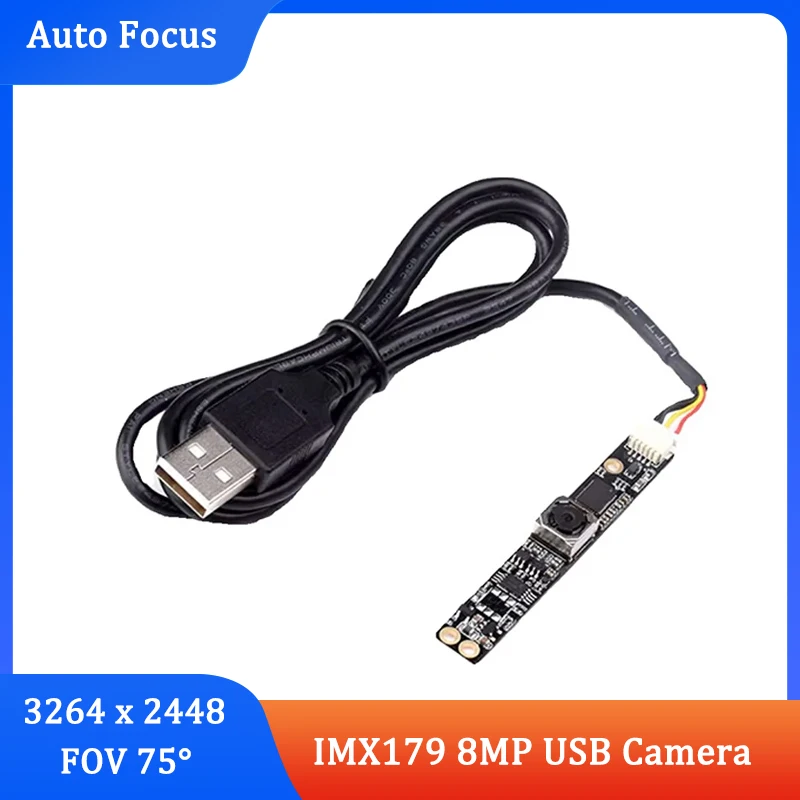 

Модуль USB IMX179 для камеры 8 Мп с автофокусом и фиксированным фокусом для видеозаписи 3264x2448 75 ° FOV для компьютера Windows Linux OS