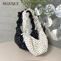 Women Retro Polka Dot Large Capacity Shoulder Bag Versatile Tote for Fashionable Outdoor Travel and Daily Use 2