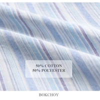 2025 été nouveau décontracté coton rayé à manches courtes chemise pour hommes mode col rabattu chemise FY227 3