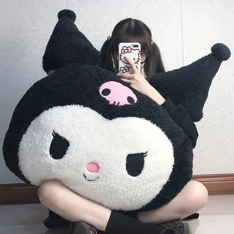 85cm Oversized Sanrio Plush Kuromi Melody Pillow Cushion Cute Cartoon Doll Sofa Valentine Day Kawaii Girlfriend Birthday Present
