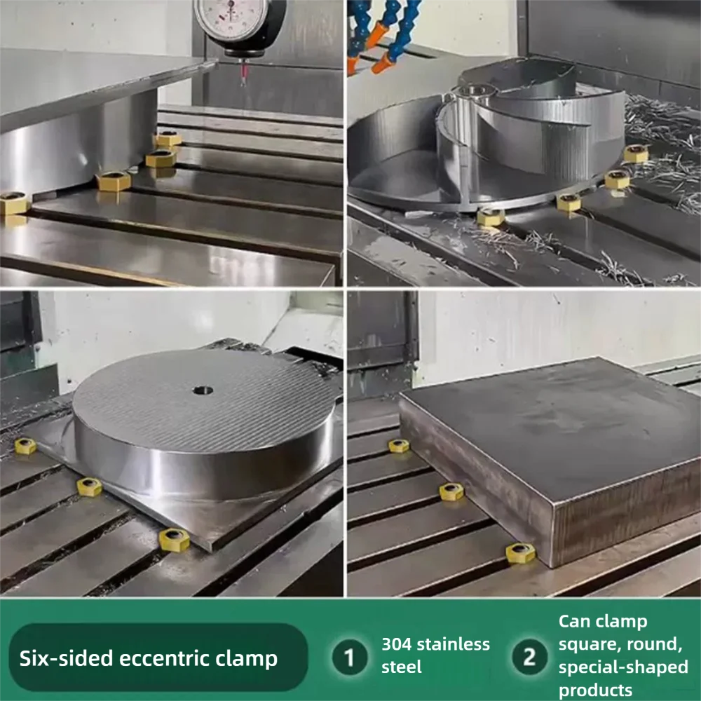 Morsetto di Fissaggio in Acciaio Inox 304, Fissaggio Eccentrico a Sei Lati, Accessori CNC, Vite, Bullone, Utensile da Officina, Clip di Fissaggio per Banco da Lavoro - immagine 4