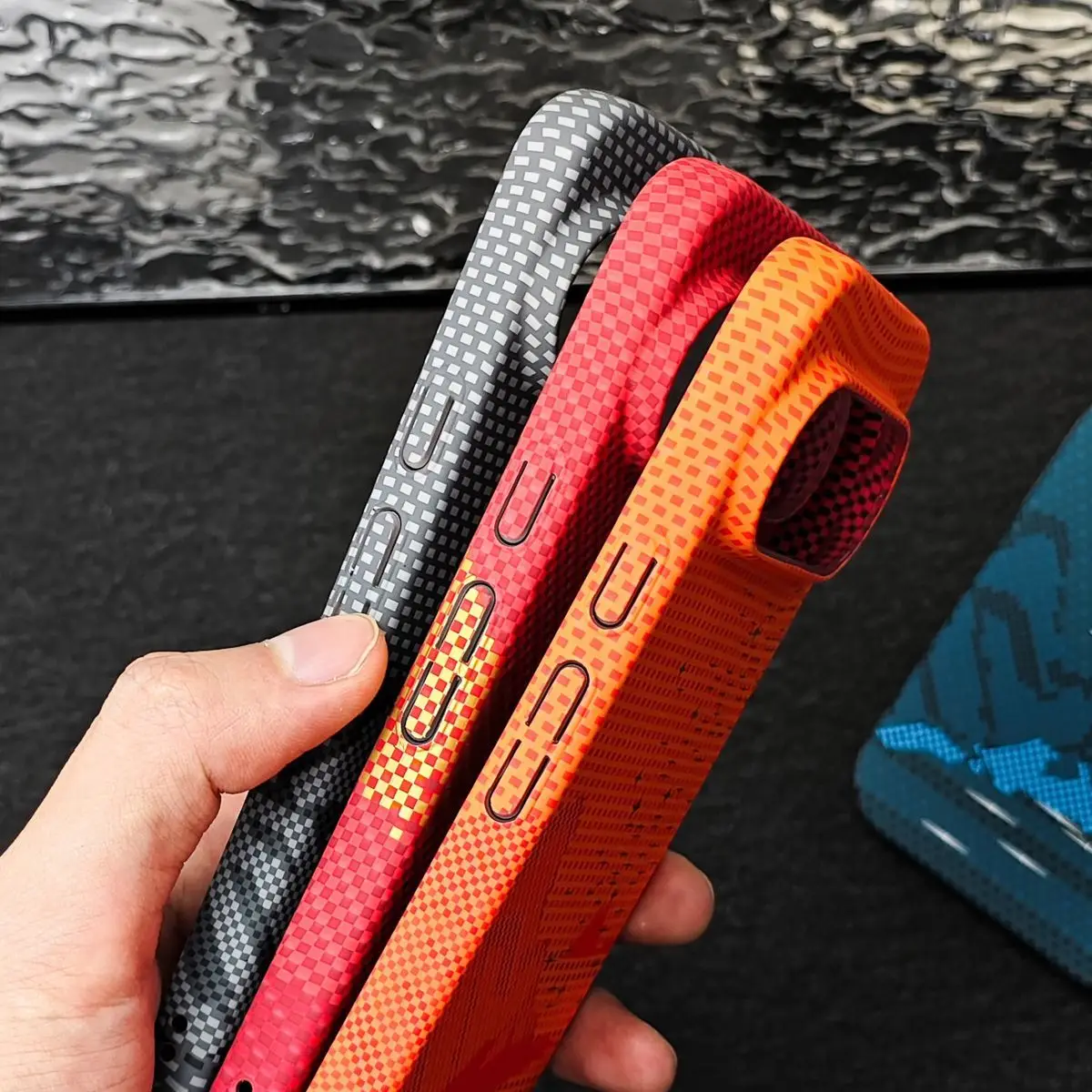 Magnetic Carbon Fiber Textured Shockproof Case with Magsafe Compatibility