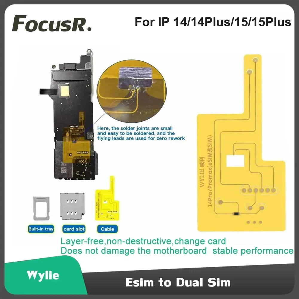 Wylie 14 Plus 14Pro Max Change Dual Card Assembly Cavo Da Esim A Sim Card No Nmuslimex Eecyend ‮S‬Ep‮Ra‬Ati‮No‬‎ Nessun Danno Per La Riparazione Di Ip