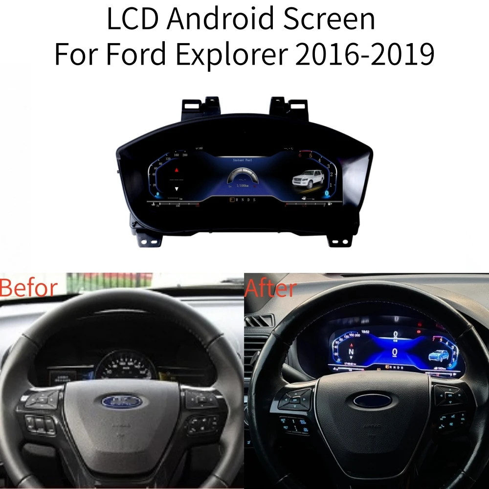 Pantalla LCD Android para Ford Explorer 2016-2019, Velocímetro, Panel de Instrumentos Digital, Tablero de Mandos, Carplay 1