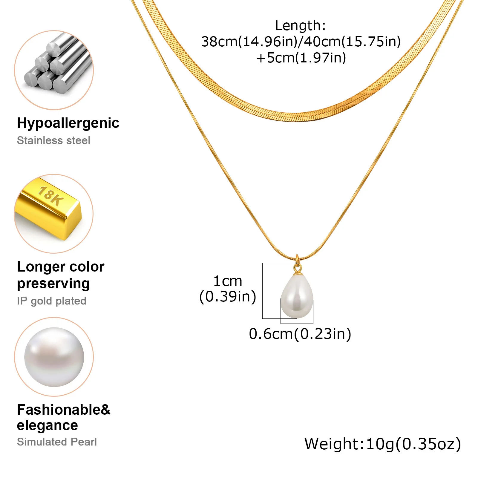 Stainless Steel Snake Chain Heart Pendant Necklace for Women