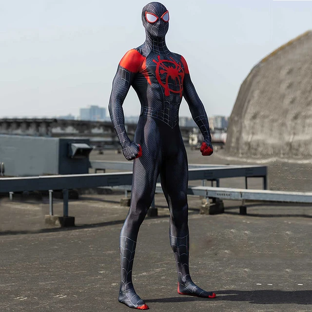 Miles Morales Spiderman Costume Mask Spider Man Miles Morales Cosplay  Jumpsuit Bodysuit Halloween Costumes for Aldult