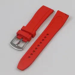 Versatile Quick Release Silicone Sports Watch Strap - Black, Green, Orange & Blue - 22mm (Red)