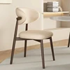 Patio Accent Dining Chair Kitchen Wooden Furniture Modern Retro Nordic PU Leather Restaurant Italian Furniture Kitchen Luxury 1