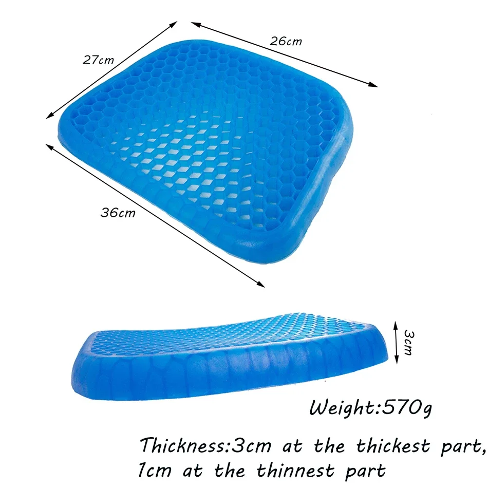 Gel Seat Cushion,Soft & Breathable,Wheelchair Reduce Sweat,Gel Chair Cushion for Hip Pain,Office Chair,CarComfort,outdoor 