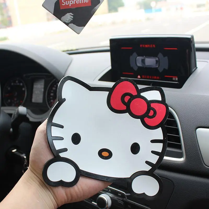 

Автомобильный Противоскользящий коврик Kawaii Hello Kitty, автомобильный коврик для хранения, коврики, автомобильный нескользящий коврик, Автомобильный интерьер, приборная панель, бумажник, нескользящие накладки для телефона