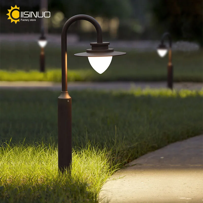 Aluminum Outdoor Post Lights Hardwired Street Lamps 3 Heads Pole Lighting Brown Color for Garden Patio Backyard Walkway Driveway 2