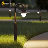 Aluminum Outdoor Post Lights Hardwired Street Lamps 3 Heads Pole Lighting Brown Color for Garden Patio Backyard Walkway Driveway 2