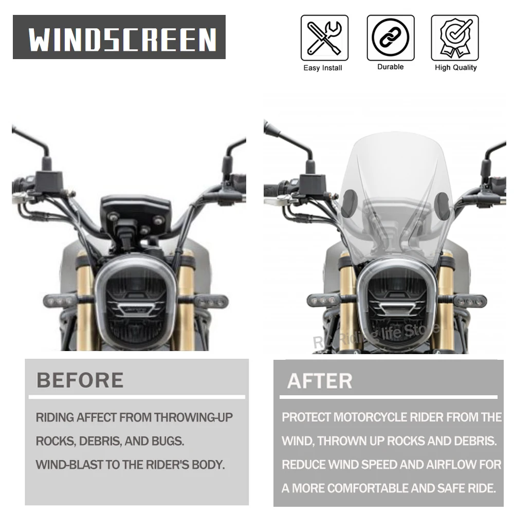 Motorrad Windschutzscheibe Für Benelli – Universal Für BN125, BN302, Leoncino Uvm.