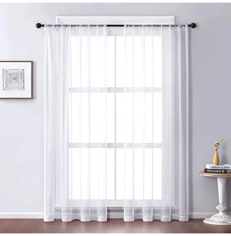 White Sheer Voile Curtains 6