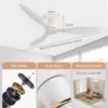 IRALAN Modern Ceiling Fan Without Lights DC Motor 6 Speeds Timing Fans 20CM Low Floor Loft Remote Control Lux&vitae Fan 6