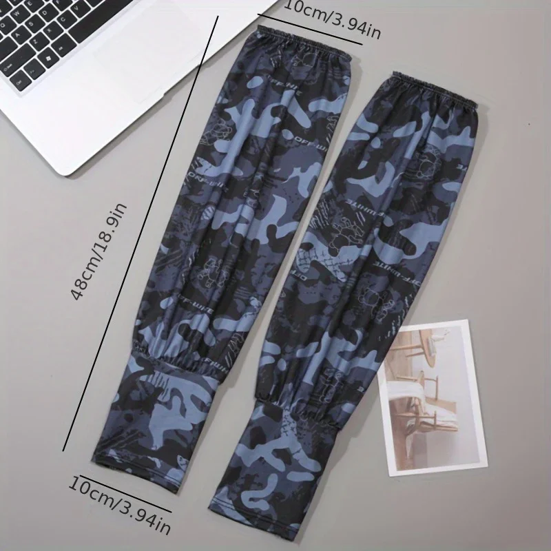 Men's Summer Sunscreen Arm Protection Ice Sleeves for Outdoor Sports Washable Camo Protective Ice Cool Sleeve Cover Sunscreen