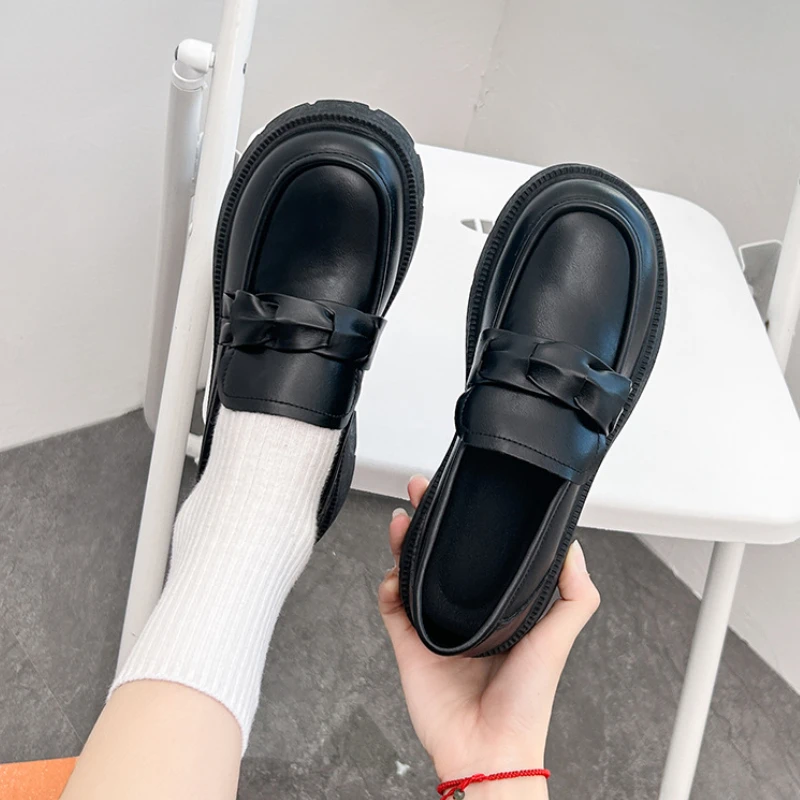 Pumps Shoes Women 2023 Autumn Designer Luxury Loafers Woman Slip-on Shallow Office Shoes Casual Round Toe Medium Heel Footwear