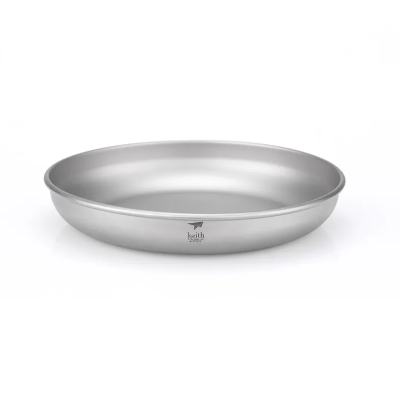 Keith Titanium Plate Camping Titanium Dishes Saucer Outdoor Tableware Camping Plates Cutlery 3