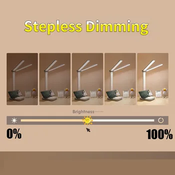 LED Desk Lamp USB Rechargeable Table Lamp 3 Levels Dimmable Touch Desk Lighting Eye Protection Foldable For Bedroom Desk Light 2