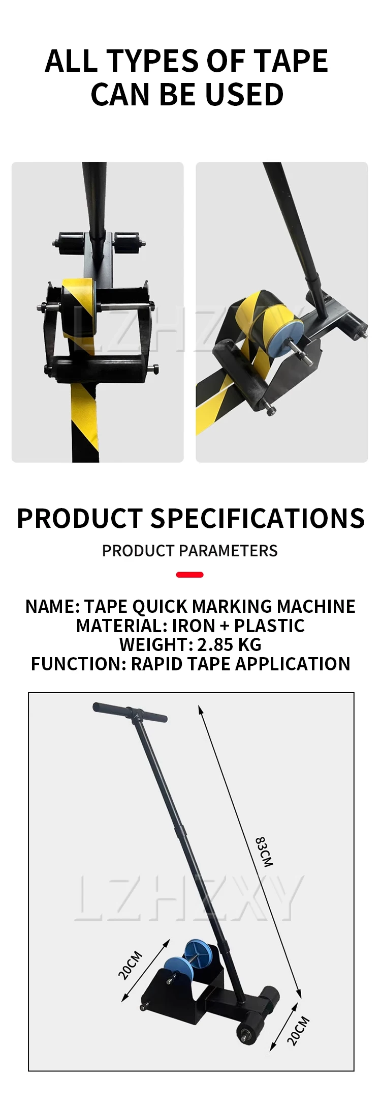 Tape Marking Machine for Rapid Line Application Warehouse Safety Barrier Tape Sp
